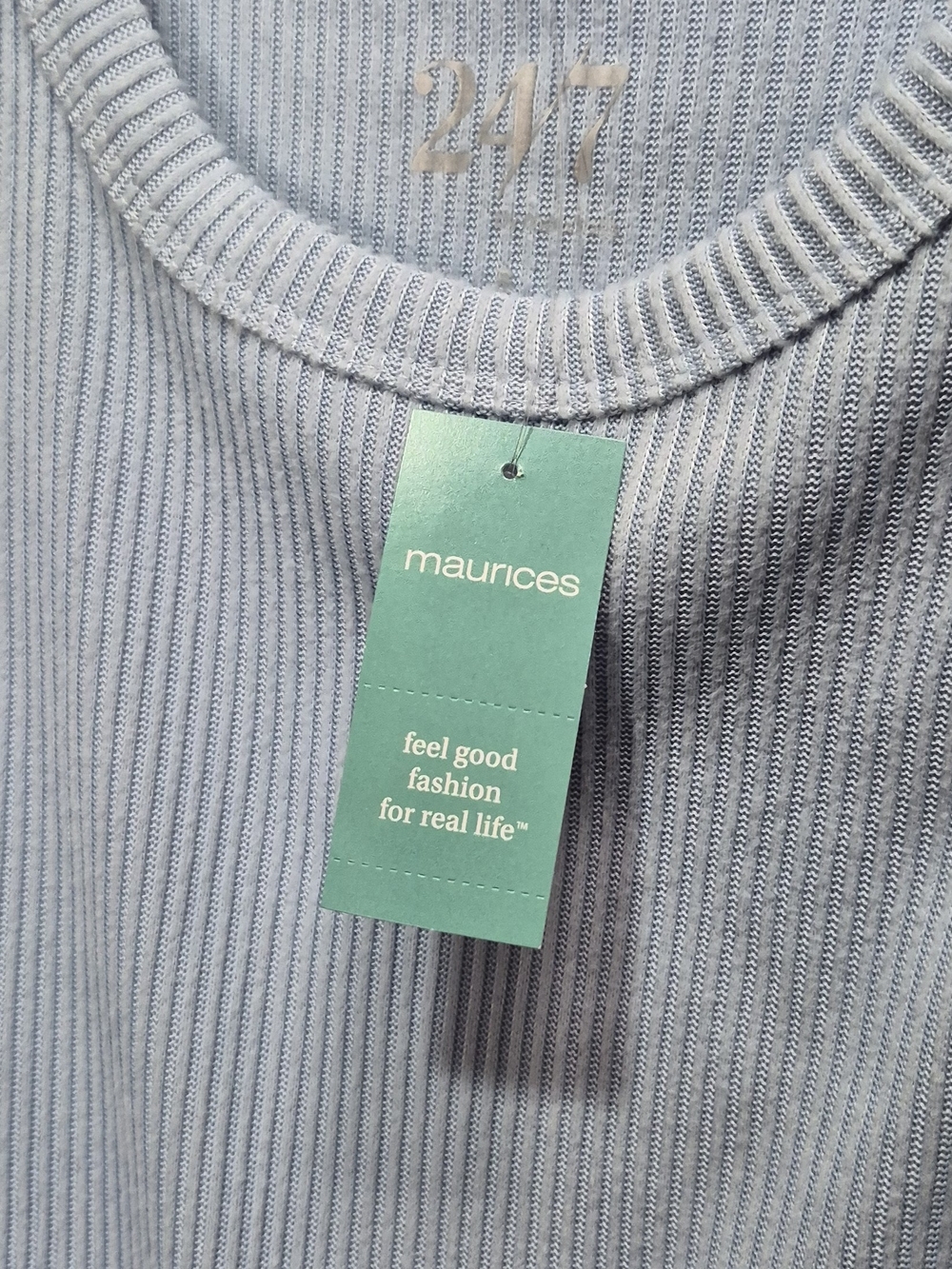 Maurices 24/7 Light Blue Ribbed Tank Top NWT - Picture 5 of 8